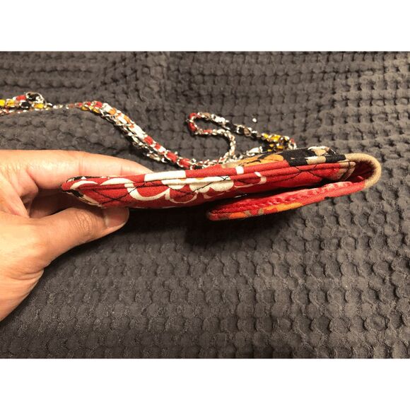 VERA BRADLEY CROSSBODY Bittersweet  CELL PHONE BAG SILVERTONE & FABRIC CHAIN RET - Picture 3 of 13